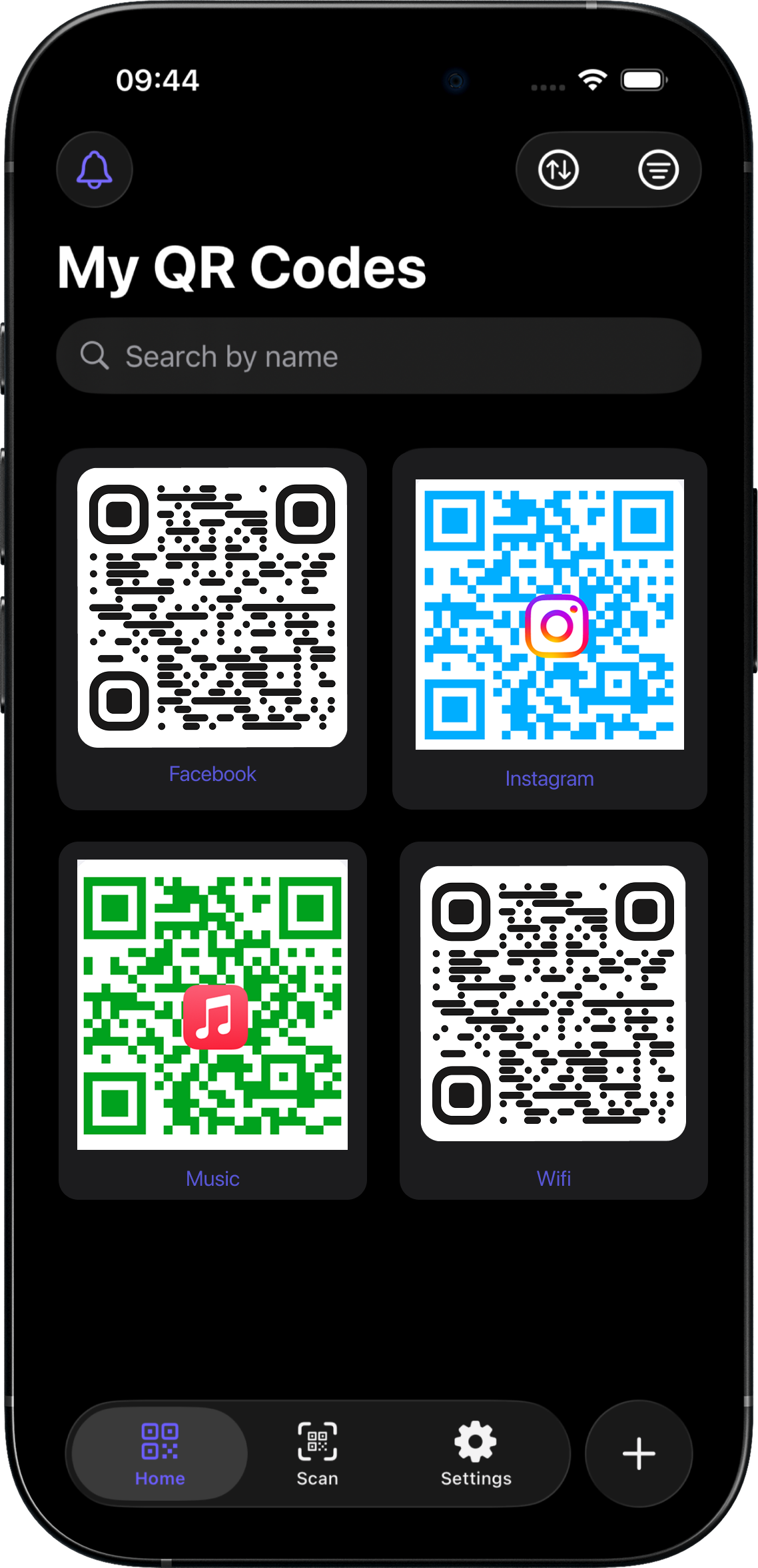 SmartQR app screenshot showing QR code analytics
